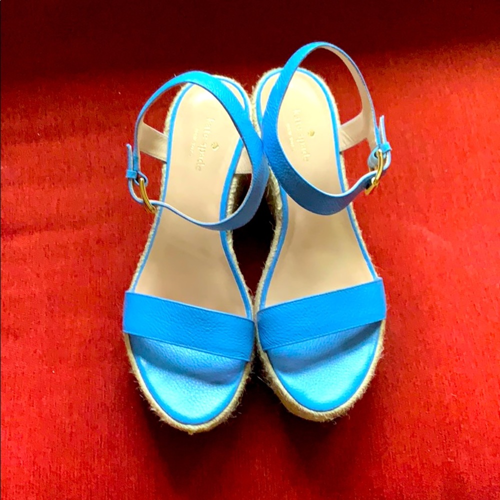 kate spade Blue Espadrille Wedge Sandals